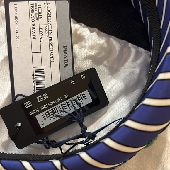 Prada Blue and White Striped Headband - Picture 6 of 6